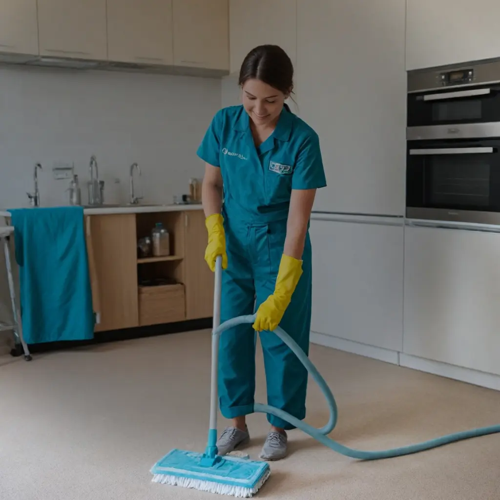 Squeaky Clean Perth's professional cleaning kitchen floor in the service of End of Lease Cleaning.