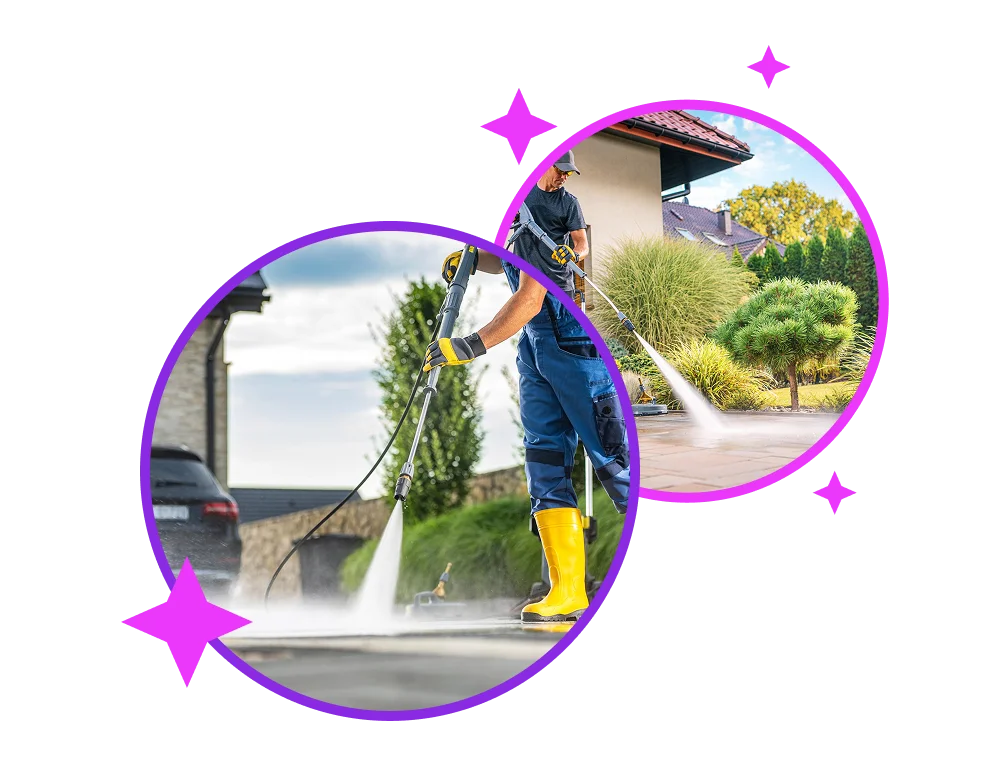 Picture shows Squeaky Clean Perth's cleaner pressure washing service Perth, Cleaning service in Fremantle.